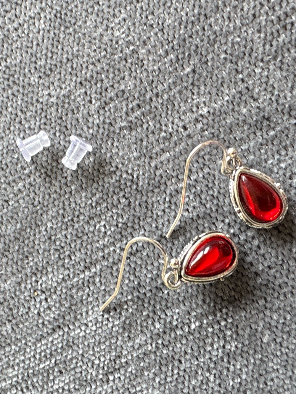 Red Teardrop Dangle Costume Earrings – Multiple Colors Available